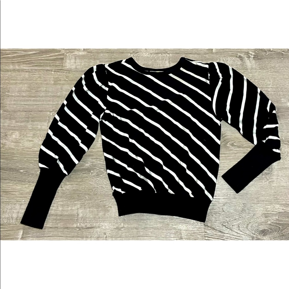 Vintage 80s Black Striped Sweater Size S